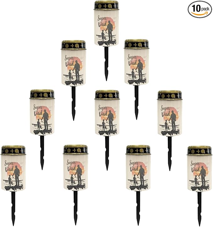 Super Dad Solar Cemetery & Garden Lights - Waterproof, Auto On/Off, Outdoor Landscape Lighting
