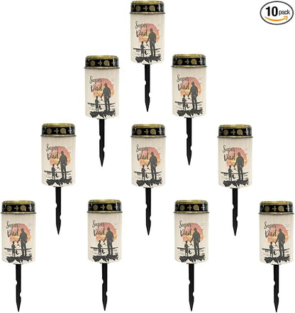 Super Dad Solar Cemetery & Garden Lights - Waterproof, Auto On/Off, Outdoor Landscape Lighting
