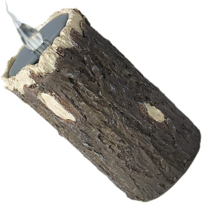 Solar Pathway Light Easy Install Wood Grain Lamp Decorative Landscape Light for Garden