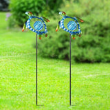 Solar Garden Lights Outdoor 2 Pack,Metal Decorative Stake Solar Lights Blue Sea Turtle Decor for | Lumora
