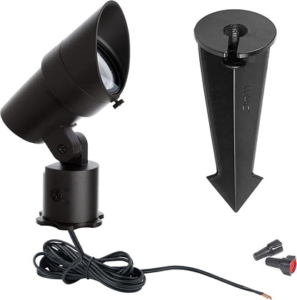WAC Landscape Lighting, LED 12V Medium Size Accent Light with Adjustable Beam Angle and Integral Brightness Control 50-1300 Lumens 2700K Warm Built-in LED in Black