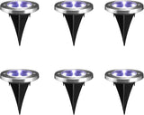 Glitzhome Solar Ground Lights Outdoor Waterproof 6 Pack Solar Garden Lights Disk Lights for Walkway Yard Backyard | Lumora