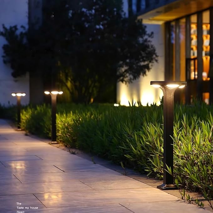Solar Pathway Light Outdoor Waterproof Solar Garden Lights Die-cast Aluminum Landscape Path Light External Bollard Lighting Walkway Lights for Courtyard Lawn Driveway Porch Patio