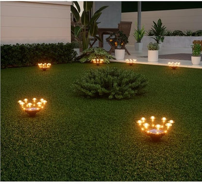 2 Pack 48LED Outdoor Solar Ground Inserted Warm Light Mushroom Lamps,Waterproof Courtyard Atmosphere Decorative Light, Two Installation Methods for Land Insertion.