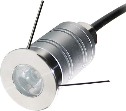 LED In-Ground Well Light,Mini 15° Narrow Beam Angle Spotlight,1W 12V-24V DC,IP67 Waterproof Underground Outdoor Landscape Lightings,Warm White-3000K (1 Pack)