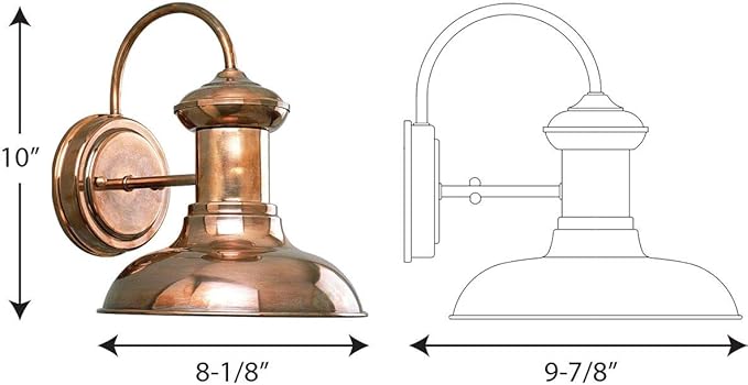 Progress Lighting P5721-14 Brookside Outdoor, 8-Inch Width x 9-3/4-Inch Height, Brown
