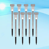 Zerodeko 8pcs Waterproof Solar Ground Plug Lights Stainless Steel LED Landscape Pathway Lamps for Outdoor Garden | Lumora