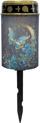 Butterfly Moon Flower Cemetery Solar Lights Garden Solar Lights Outdoor Solar Stake Lights with Led Warm White | Lumora