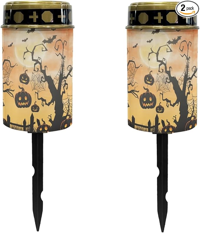Halloween Pumpkin Solar Garden Lights Waterproof Solar Pathway Lights Outdoor Solar Lantern Halloween Decor Stake Lights Outdoor Decorative for Yard Patio Spotlight Driveway