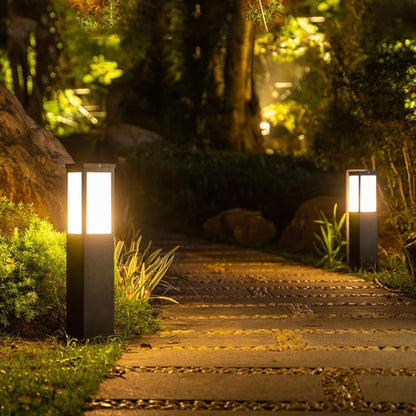 Solar Landscape Path Light Iron Housing Pathway Light 3W Luxury LED Bollard Lighting Fixture IP65 Waterproof Garden Floor Lamp Outdoor Walkway Lights for Lawn Courtyard Driveway Decoration