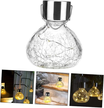 Kisangel Solar Cracked Glass Ball Light for Outdoor Garden Waterproof Solar Pathway Lamp Decorative Landscape Lighting for Patio and Yard