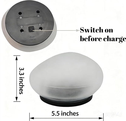 Solar Rock Garden Lights 2 Pack, Waterproof Outdoor Stone Lights, Warm White LED for Yard, Lawn, Pathway, Patio Decor