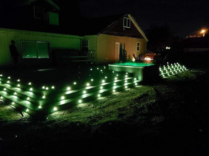 Sumaote LED Deck Lights Kit RGBW 30pcs Φ1.22 Low Voltage Recessed Deck Lamp In-ground Lights Waterproof Outdoor Yard Path Stairs Steps Landscape Decor, Multicolor & Warm White Lighting, Black Shell