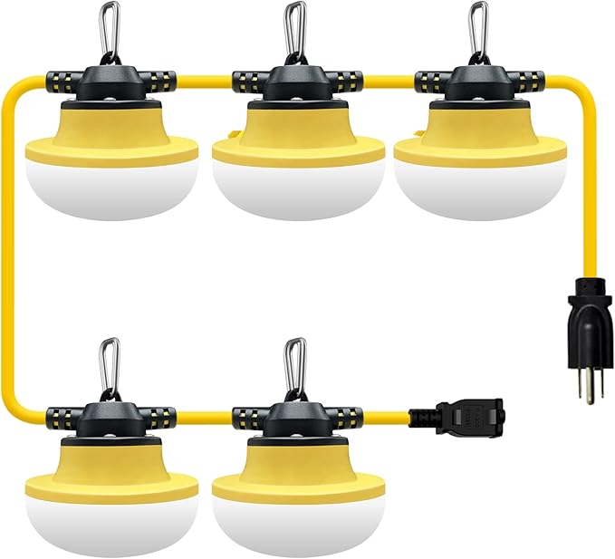 New Upgrade 50FT Construction String Lights LED Industrial Grade Best for Construction Sites,Renovation | Lumora