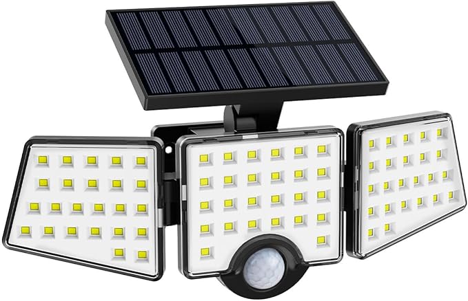 LE Bundle - Solar Flood Light 3 Adjustable Heads & 25 ft Solar String Lights G40 Edison Bulbs String Lights