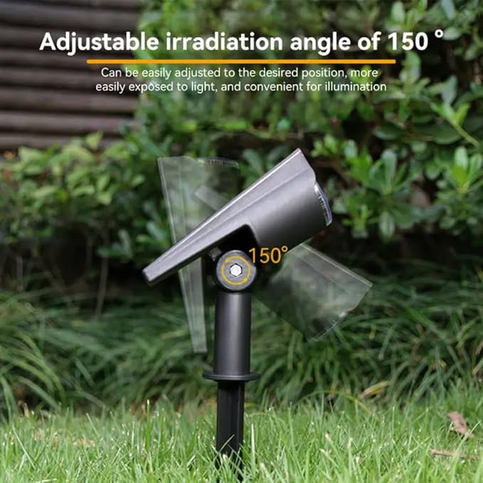 Solar Spot Lights Outdoor, 4 Pack 300LM IP65 Waterproof Solar Landscape Lights with 2000mAh Battery for Pathway, Garden, Yard, Patio（Warm White）
