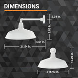 17in. White Finish Outdoor Gooseneck Barn Light Fixture with 13in. Long Extension Arm - Wall Sconce Farmhouse | Lumora