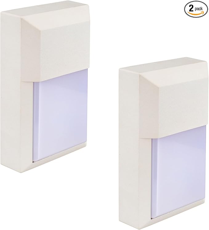 LIT-PaTH Outdoor LED Wall Lantern, Wall Sconce Lights Porch Lighting Fixture, 12W 1000 Lumens, Aluminum Housing Plus PC, 3000K White Finish, 2-Pack