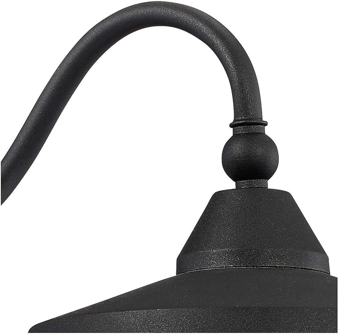 John Timberland Willard Rustic Industrial Farmhouse Outdoor Barn Light Fixture Textured Black LED Gooseneck 8 3/4" | Lumora