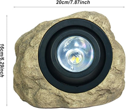 Solar Rock Spot Light – Outdoor Garden Landscape Spotlight | Waterproof Resin Simulated Stone Lamp | LED Lawn Tree Illumination | Solar-Powered Yard Decoration, Pathway Accent Lighting