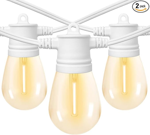 SUNTHIN White Outdoor String Lights, 96FT White Patio Lights with 32 Shatterproof LED Bulbs for Garden, Backyard | Lumora
