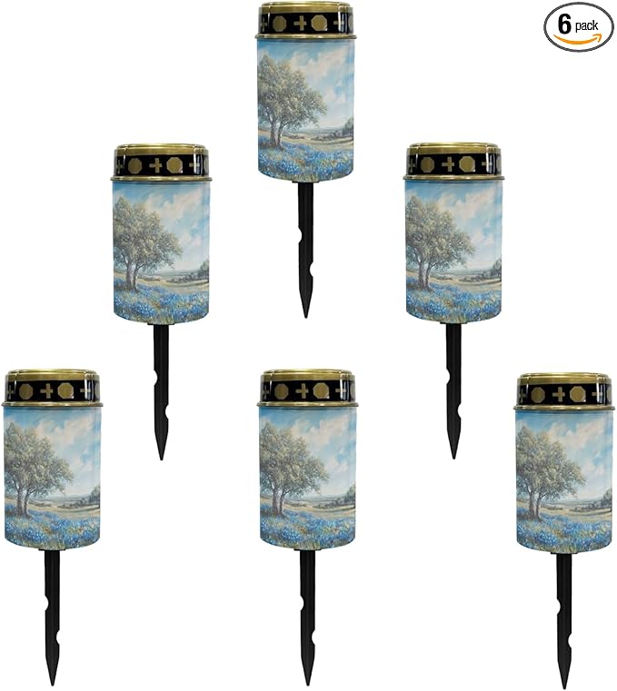 Blue Floral Solar Lights Outdoor Solar Garden Lights Pretty Stake Lights Pathway Decorative for Yard Patio Driveway Landscape Lighting Outdoor Lantern Wall Light Auto On/Off