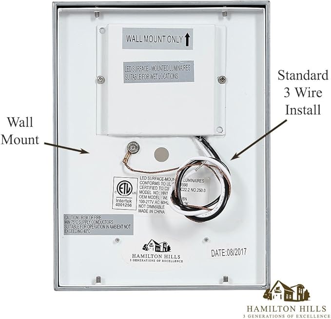 Hamilton Hills 8 Inch Silver Squared Flush Mount Outdoor Light Fixture | Modern Front Door Exterior Light 3000K | Lumora
