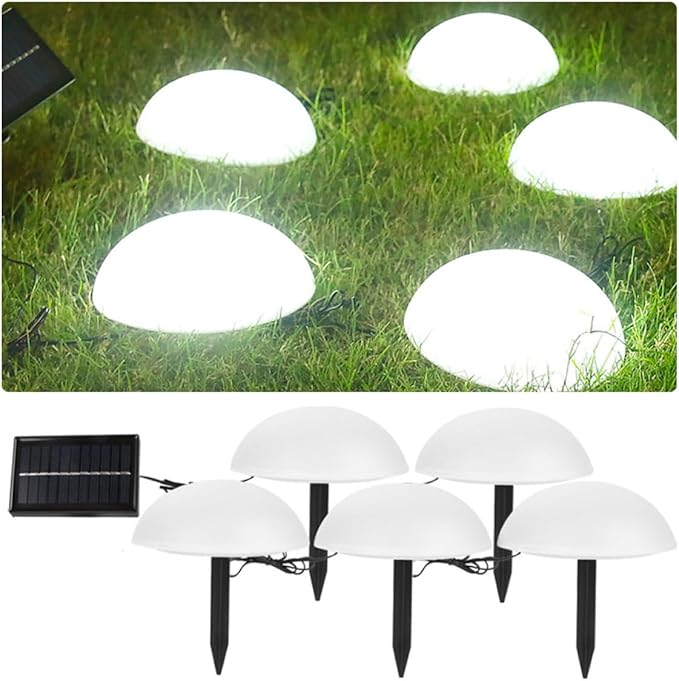 COHEALI Solar Hemisphere Lawn Ground Stake Light, White LED Garden Solar Pathway Lamp for Outdoor Landscape and | Lumora