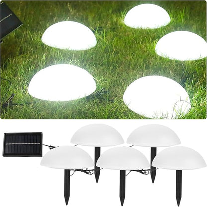 COHEALI Solar Hemisphere Lawn Ground Stake Light, White LED Garden Solar Pathway Lamp for Outdoor Landscape and Courtyard Decor, Solar-Powered In-ground Lighting for Parks and Villas