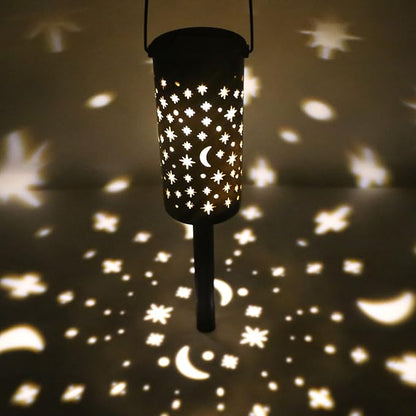 Solar Garden Lamp, 6 Sets Waterproof LED Solar Pathway Lights, Outdoor Landscape Star Moon Ground Lamp for Lawn Patio Walkway