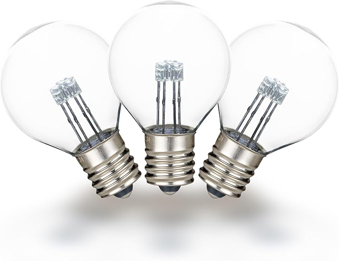 Novelty Lights 25 Pack G30 Glass LED Globe Bulbs, String Light Replacement Bulbs, E12 Candelabra Base, Energy | Lumora
