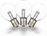 Novelty Lights 25 Pack G30 Glass LED Globe Bulbs, String Light Replacement Bulbs, E12 Candelabra Base, Energy | Lumora