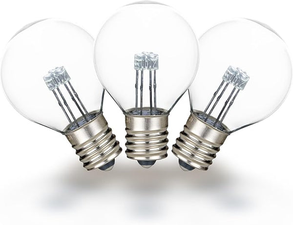 Novelty Lights 25 Pack G30 Glass LED Globe Bulbs, String Light Replacement Bulbs, E12 Candelabra Base, Energy | Lumora