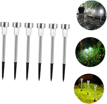 6pcs Solar Garden Lights Outdoor Pathway Lamps Efficient Charging Design for Courtyards Parks and Gardens