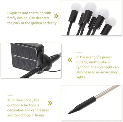 Cabilock 2pcs Solar Garden Path Lights with 8 Modes Twinkling Effect, Warm White LED Solar Outdoor Lights for Patio Yard Landscape Decoration