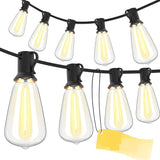 Outdoor String Lights, Shatterproof PET Bulbs, Warm White LED, Black Cable, Vintage Edison Style, Waterproof for | Lumora
