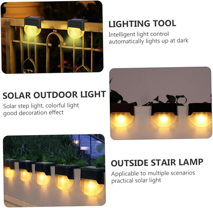 4pcs Led Solar Stair Lights Outdoor Solar Pathway Lamps Garden Landscape Lamps Motion Sensor