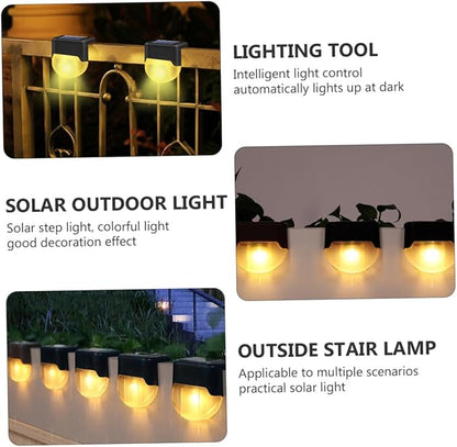 4pcs Led Solar Stair Lights Outdoor Solar Pathway Lamps Garden Landscape Lamps Motion Sensor