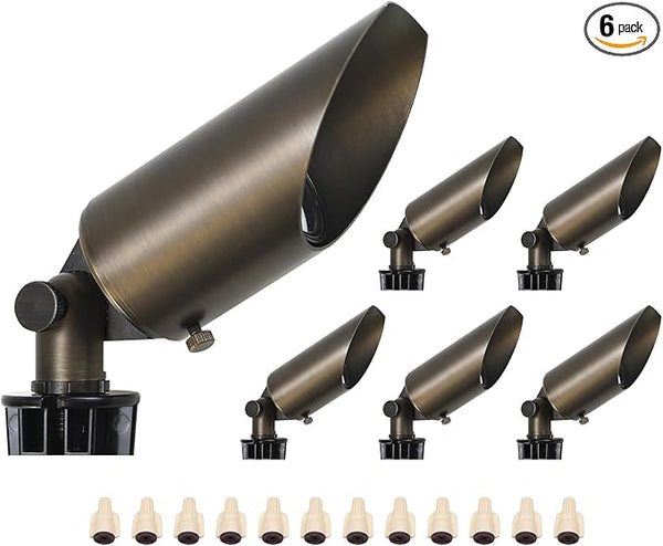 DOSHINE® Solid Brass Landscape LED Spotlights Outdoor Low Voltage Landscape Lighting AC/DC 12V Uplight Accent Light | Lumora