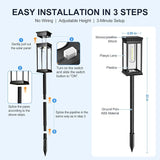 Upgraded Square Solar Pathway Lights Outdoor - 8 Pack, IP65 Waterproof & Super Bright, Auto On/Off Warm White LED | Lumora