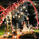 KNONEW 203FT 600LED Green Wire Outdoor Fairy Lights Plug in Red Xmas Decor