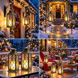 Yowin 2 Pack 9" Solar Lanterns Outdoor Waterproof with Flickering Candle