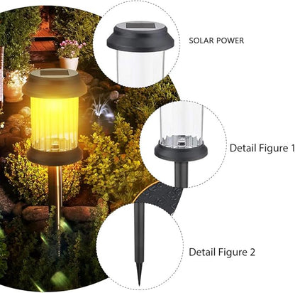 6pcs Solar Lawn Lamps Ground Plug Path Lights Waterproof Outdoor Garden Landscape Lighting for Patio Yard Decor