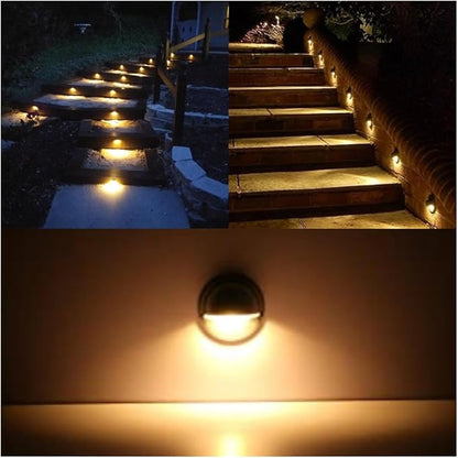 FVTLED Pack of 10 Warm White Low Voltage LED Deck Lights kit Φ1.38 Outdoor Garden Yard Decoration Lamp Recessed Landscape Pathway Step Stair Warm White LED Lighting, Black