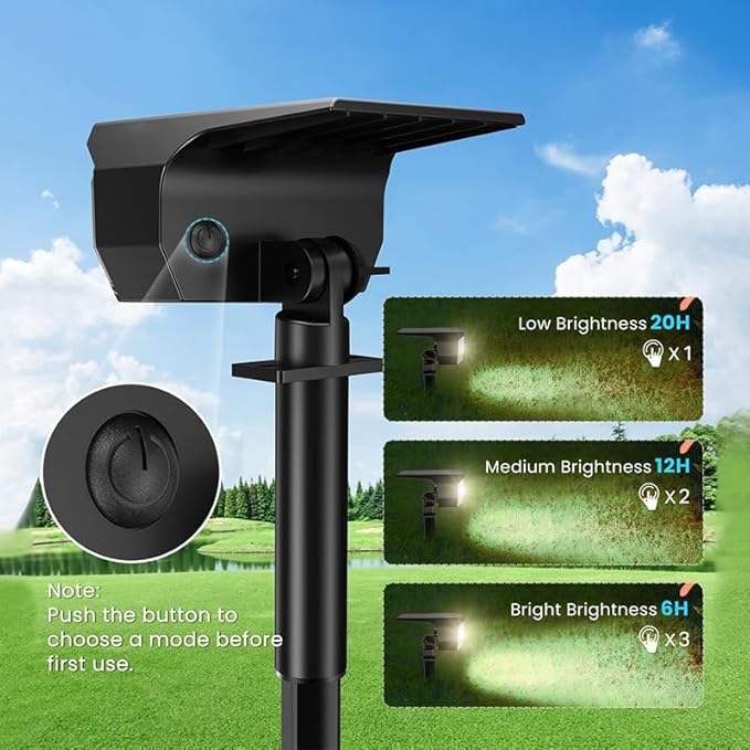Solar Spot Lights Outdoor,IP65 Waterproof 48LED Path Lights with 3 Lighting Modes, Garden Yard Pathway Pool Wall Lights (Cool White, 4 Pack)