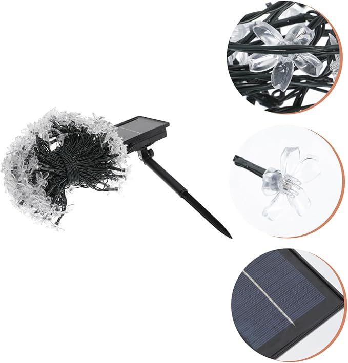 Solar Cherry Blossom String Lights LED Colorful Flower Shape Solar-Powered Outdoor Patio Lights with Modes for | Lumora