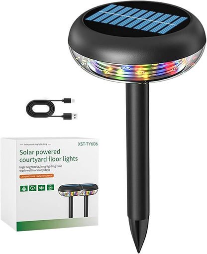 Solar Lights Outdoor, Waterproof, 11x11x3.8cm, Color Changing Solar Pathway Lights, Led Garden Lamps, Rechargeable, for Gardens, Patios, Porches, Lawns