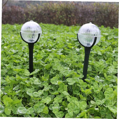 Housoutil 2pcs Solar Garden Lights Outdoor Lawn Path Lights with Colorful Led, Solar Powered Plastic Landscape Lighting for Patio and Yard Decor
