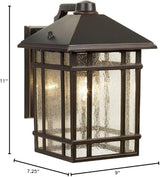 Kathy Ireland Sierra Craftsman Art Deco Outdoor Wall Light Fixture Rubbed Bronze Brown Steel 11" Frosted Seeded | Lumora