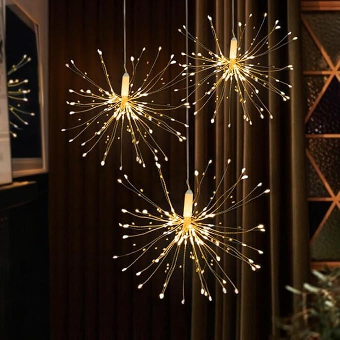 10 Pcs Total 1000 LED Firework Copper Wire Lights, 8 Modes Fairy Twinkle Lights Plug in String Lights 1M/3.3FT | Lumora